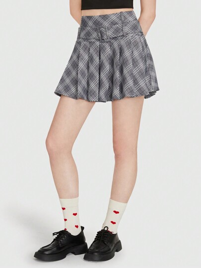 Jupe Plissée À Carreaux