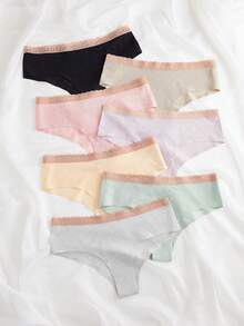 7件織帶拼接內褲 - 彩色 - 查看 5