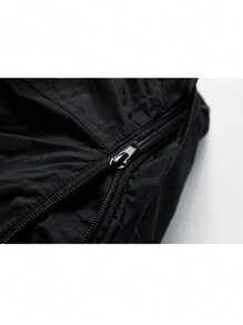 Men Zip Up Hooded Jacket - Black - View 10
