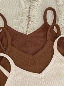 Snug Zone 3入組素色吊帶上衣&3入組短褲休閒服套裝