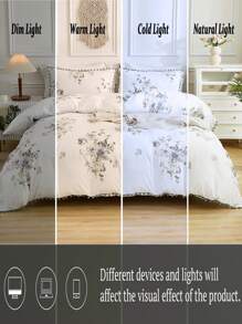 Floral Bedding Set Pom Pom Fringe Coattagecore Duvet Cover Set Twin Queen King Size Country Farmhouse Bedding Set 3 Pcs Super Soft Breathable Microfiber Duvet Cover 1 Duvet Cover With Zipper 2 Pillowcases No Comforter Gifts For Women - Multicolor - View 5