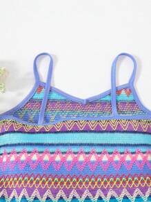 SHEIN Tween meisje Geopatroon Camitop & short