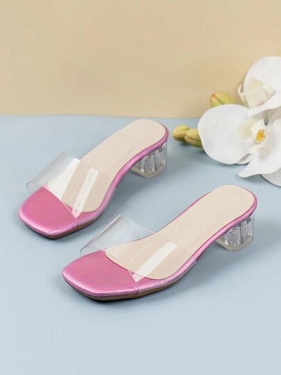 孩子們的高跟涼鞋,女孩夏天水晶高跟涼鞋,公主風