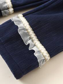 Baby Girl Contrast Lace Trim Pants