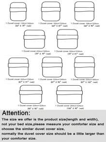 1入組現代美式風格床上用品帶清新香調優雅印花和白色毛球鑲邊被套(床墊芯不包含),親膚柔軟的滌綸四季可用 - 彩色 - 查看 3