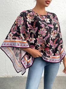 SHEIN VCAY 印花蝙蝠袖襯衫 - 彩色 - 查看 1