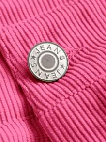 SHEIN EZwear 翻蓋口袋工裝裙 - 玫紅色 - 查看 3