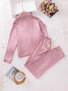 Tween Girls Solid Color Home Clothes - Pink - View 2