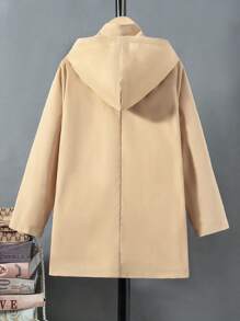 Tween Boy 1pc Duffle Button Hooded Trench Coat