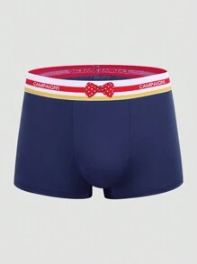 Men 4pcs Striped & Bow Print Boxer Brief - Multicolor - View 4