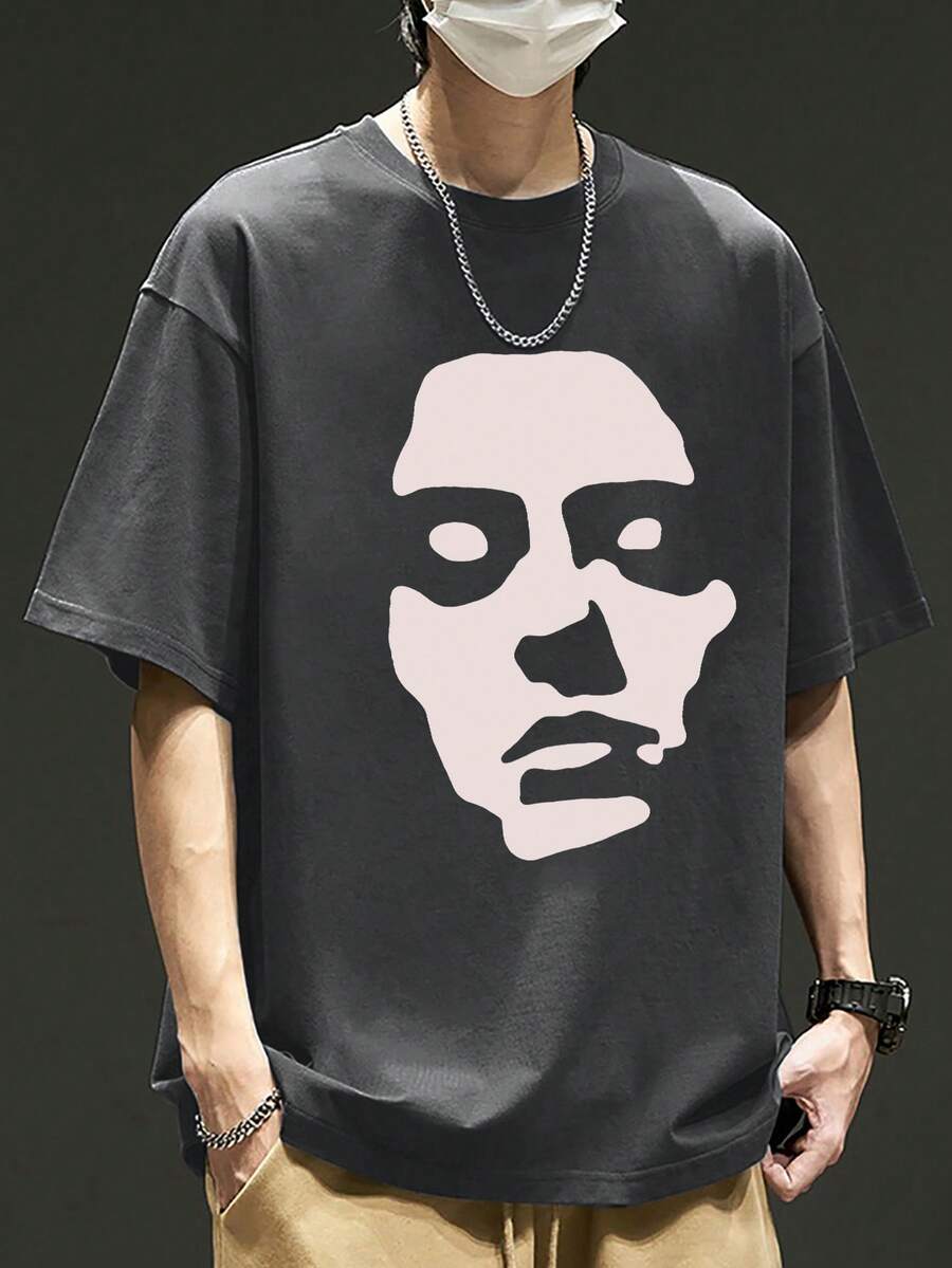 Áo thun Nam Con số Giải trí - Màu xám đen - Xem 1