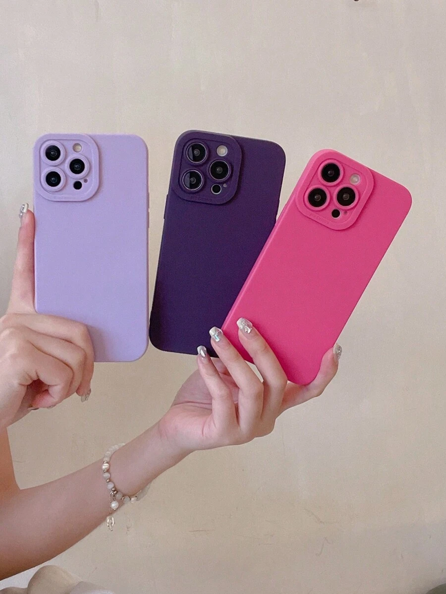 3 cái/bộ Bảo vệ máy ảnh Mờ TPU Chất rắn Mềm mại Cạnh Ốp lưng & bao da điện thoại - Nhiều màu - Xem 1