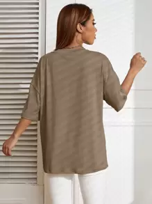 INAWLY 花卉印花落肩 T 恤 图案 T 恤 女式上衣