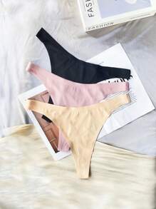 Plus 3pack Solid Thong - Multicolor - View 1
