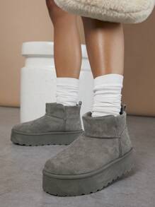 SHUZIA Giày bốt cổ ngắn nữ đa năng bằng da lộn giả, đế răng cưa, thích hợp cho mùa hè ấm áp, kỳ nghỉ xuân, lễ Phục sinh và Giáng sinh. - Màu xanh Ô liu - Xem 4