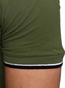 Manfinity Homme Hombres Camisa polo ribete en contraste