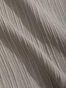 DAZY 1 chiếc áo sơ mi dài tay họa tiết màu trơn cho nam thường ngày - Xám - Xem 7