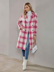 SHEIN BIZwear Kẻ sọc Đôi ngực Áo khoác - Nhiều màu - Xem 7