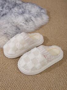 Zapatillas para mujer en casa, zapatos de interior cálidos y espesados para el invierno 2024, con piel sintética