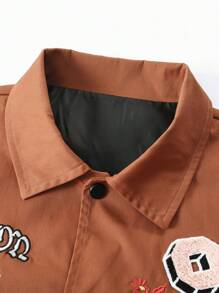 Manfinity Homme Nam Thêu Chữ Sọc trang trí Khối màu Áo khoác Without Tee - Nhiều màu - Xem 6