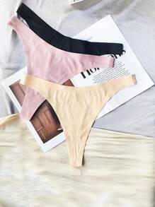 Plus 3pack Solid Thong - Multicolor - View 4