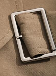 DAZY 插肩袖扣带风衣，秋季服装女式夹克 - 駝色 - 查看 7