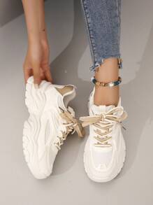 Giày thể thao nữ Chunky, ngoài trời thoáng khí & thoải mái - Màu be - Xem 1