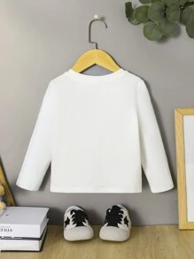 SHEIN Baby Boy Playing Card Print Tee - White - View 2