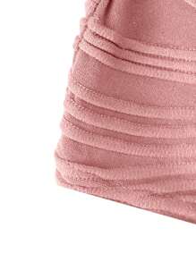 SHEIN Unity Top tubo crop con cordón fruncido con abertura delantera - Rosa - Ver 3