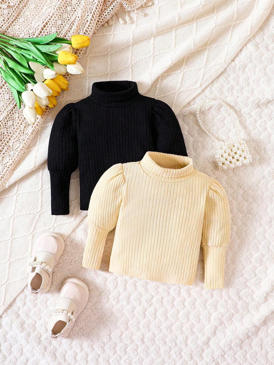 Baby Girl 2pcs Solid Tee - Multicolor - View 1