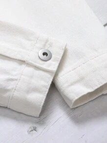 Teen Girl 1pc Flap Detail Denim Jacket