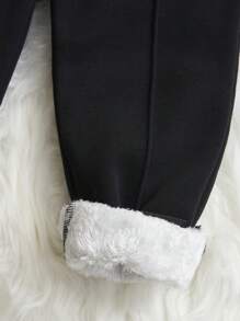 SHEIN 男小童休閒寬鬆適合2入組字母拼貼運動褲適用於秋天和冬天 - 黑與白 - 查看 4