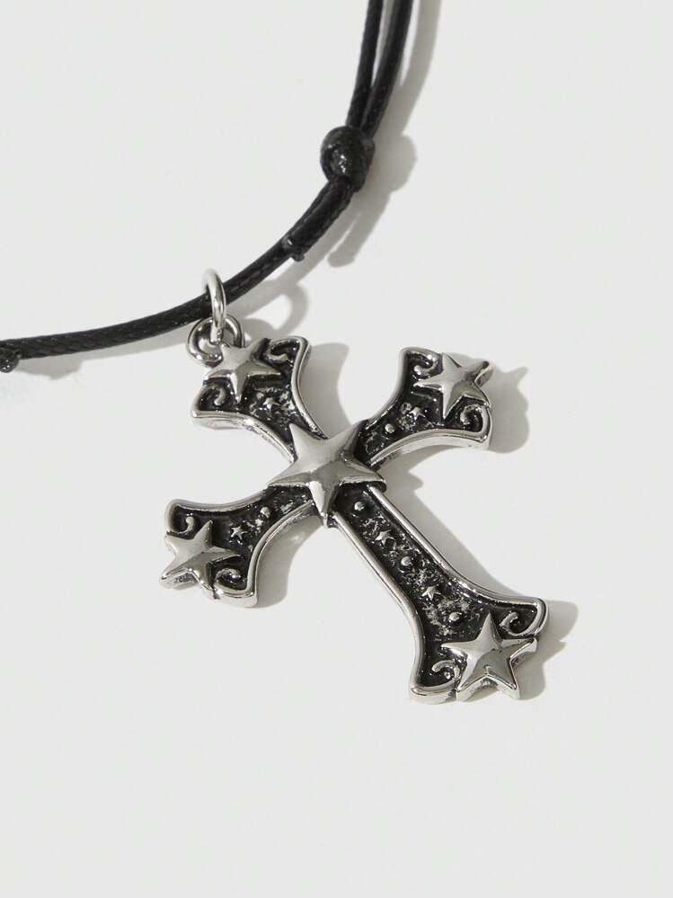 ROMWE Goth 레트로 크로스 펜던트 목걸이