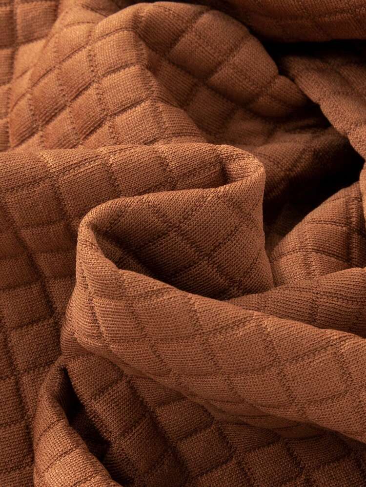 Young Boy Fuzzy Trim Hooded Belted Quilted Coat