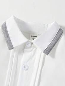 男小童條紋飾邊襯衫&背帶褲 - 彩色 - 查看 3