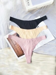 Plus 3pack Solid Thong - Multicolor - View 6