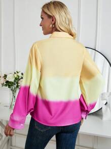 Aveloria 漸層荷葉袖襯衫 - 紫色 - 查看 2