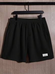 SWAVVY Men Letter Patched Sweatshirt & Shorts