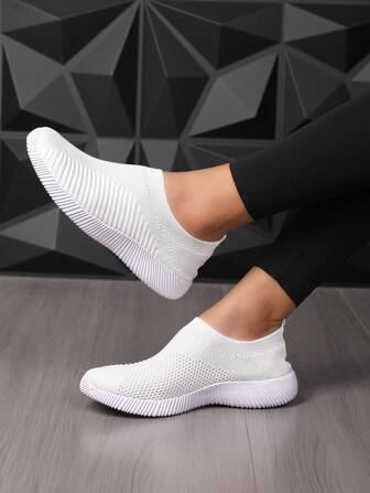 Women's Stylish All-season Slip-on Sneakers For Casual & Sports