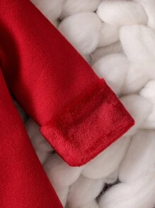 Baby Girl Statement Collar Bow Front Coat & Hat - Red - View 4