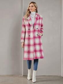 SHEIN BIZwear Kẻ sọc Đôi ngực Áo khoác - Nhiều màu - Xem 3