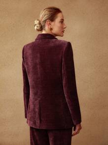 MOTF PREMIUM 灯芯绒西服 - 酒紅色 - 查看 6