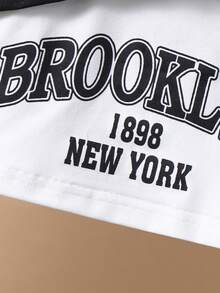 SHEIN 女大童字母圖案背心上衣&短款運動衫和運動褲 - 黑與白 - 查看 4