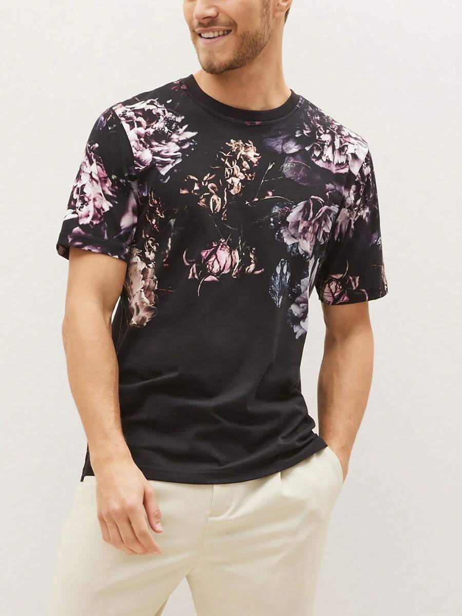 Áo thun & Áo lót Nam Hoa Giải trí - màu đen - Xem 1