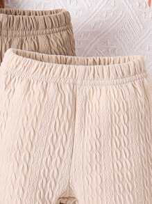 Baby Girl 3pcs Solid Flare Leg Pants - Multicolor - View 5