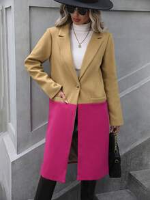 SHEIN Privé Cổ áo Hai âm Mở Mặt trước Áo khoác - Nhiều màu - Xem 5