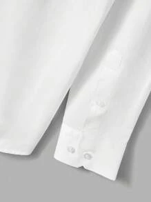 Cottnline Men Solid Button Up Shirt - White - View 4