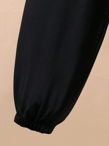 SHEIN 女大童字母圖案背心上衣&短款運動衫和運動褲 - 黑與白 - 查看 7