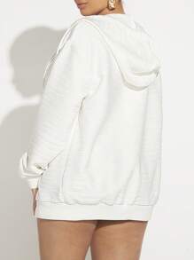 SHEIN SXY Zip Up Drawstring Hooded Sweatshirt new years eve outfit
party outfit 
sexy outfit
long sleeve