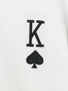 SHEIN Baby Boy Playing Card Print Tee - White - View 3